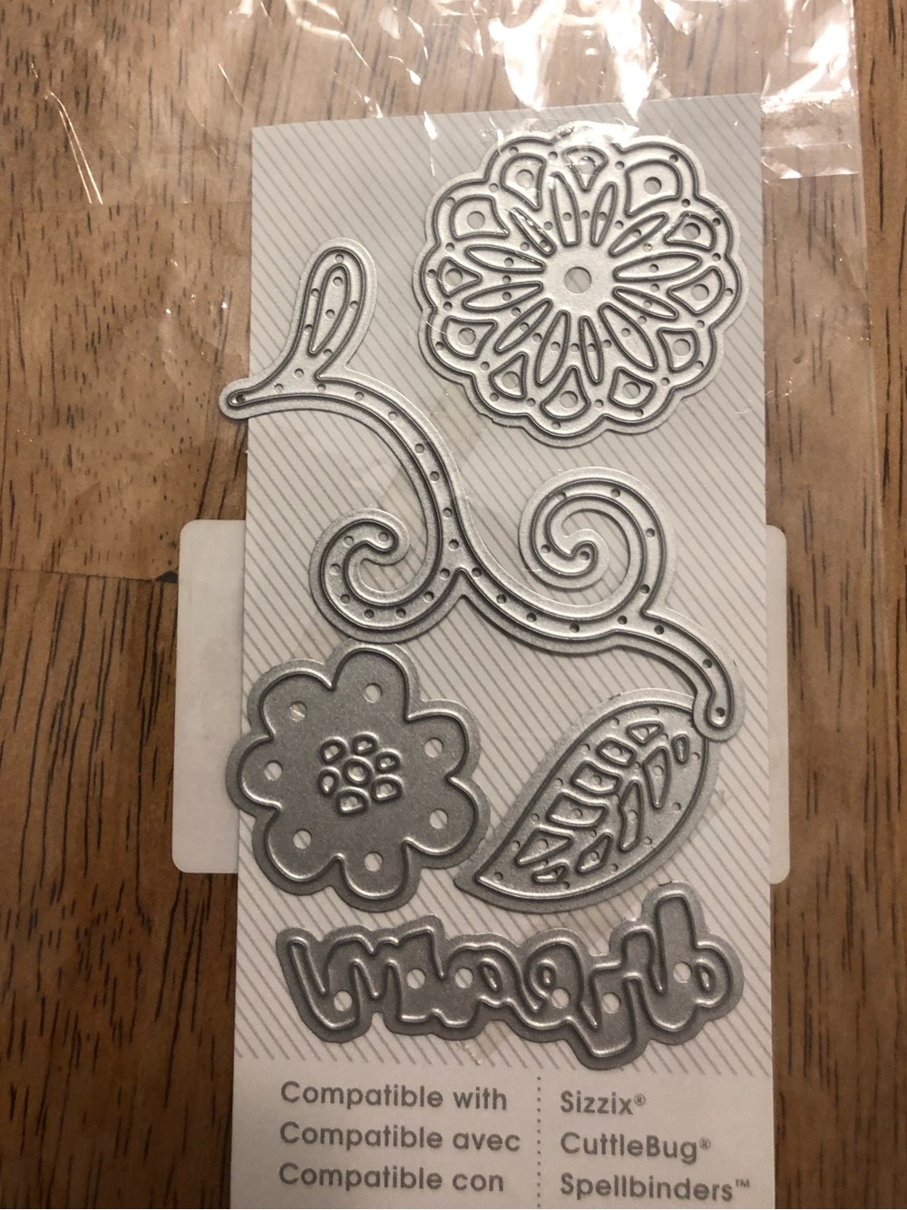 Silver Floral & Swirl Metal Die Set NEW